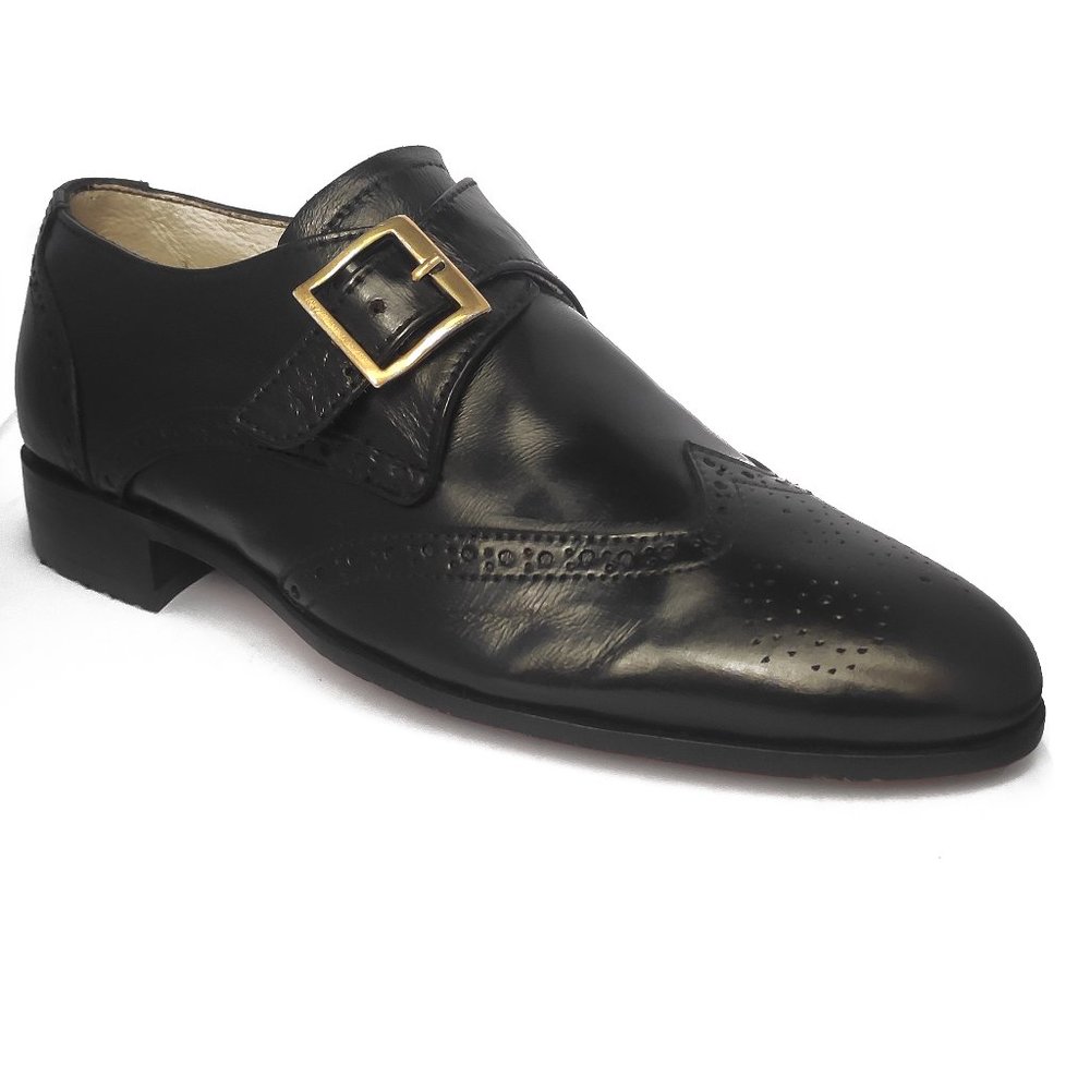 Bashwood Handmade Black Monkstrap Leather Shoes